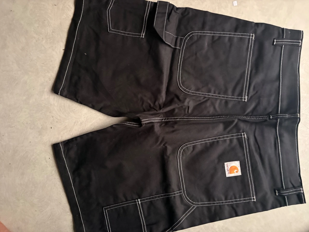Carhartt Workwear Cargo Shorts Zwart W34 – Witte stiksels – Uitstekende staat – photo 3